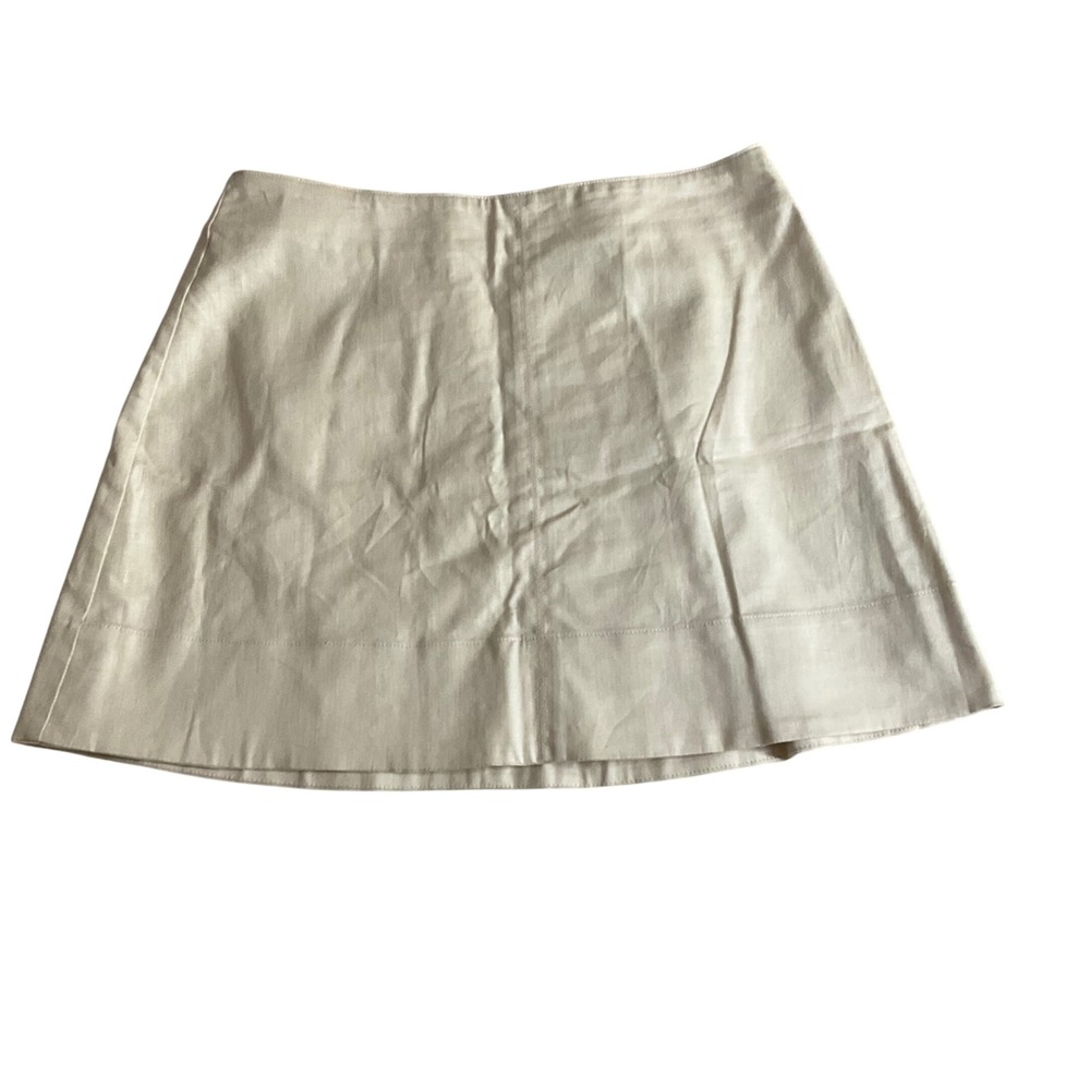 Banana Republic Mini Skirt Women 6 Beige‎ Linen Blend A-Line NWT 771676-01-1